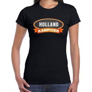 Holland kampioen t-shirt zwart voor dames - Nederlands elftal fan shirt / kleding