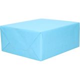 6x Rollen kraft inpakpapier liefde/rode hartjes pakket - blauw 200 x 70 cm - cadeau/verzendpapier