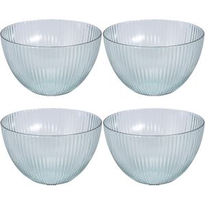 8x Salade/snack schaaltjes van kunststof 14 cm 850 ml - Keuken/kookbenodigdheden - Picknicken - Camping/caravan servies - Tafel dekken - Salade serveren - Saladekommetjes - Saladeschaaltjes