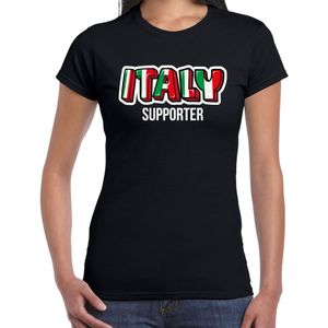 Zwart Italy fan t-shirt voor dames - Italy supporter - Italie supporter - EK/ WK shirt / outfit
