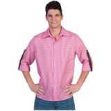 Tiroler overhemd roze/wit voor heren - Geruiten overhemden Oktoberfest voor heren