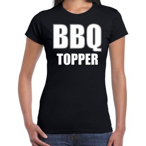 BBQ topper bbq / barbecue t-shirt zwart - cadeau shirt voor dames - verjaardag / moederdag kado