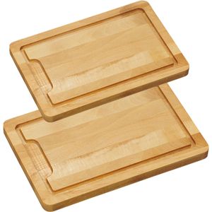 Beuken houten snijplanken voordeel set in 2 verschillende formaten - 28 x 40 cm en 36 x 50 cm