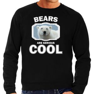 Dieren ijsberen sweater zwart heren - bears are serious cool trui - cadeau sweater witte ijsbeer/ ijsberen liefhebber