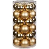 60x stuks glazen kerstballen elegant goud mix 4 en 6 cm glans en mat - Kerstversiering/kerstboomversiering