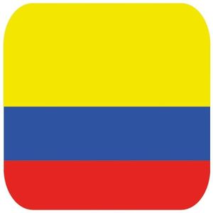 45x Bierviltjes Colombiaanse vlag vierkant - Colombia feestartikelen - Landen decoratie