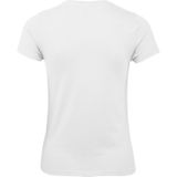 Set van 3x stuks wit basic t-shirts voor dames met ronde hals - katoen - 145 grams - witte shirts / kleding, maat: L (40)
