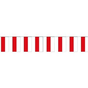 Papieren slinger Polen 4 meter - Poolse vlag - Supporter feestartikelen - Landen decoratie/versiering