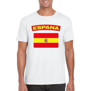 Spanje t-shirt met Spaanse vlag wit heren