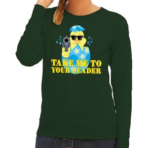 Fout Paas sweater groen take me to your leader voor dames - Pasen trui