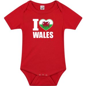 I love Wales baby rompertje rood jongens en meisjes - Kraamcadeau - Babykleding - Wales landen romper