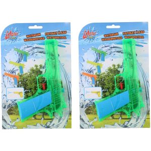 3x Waterpistolen/waterpistool groen klein van 18 cm kinderspeelgoed - waterspeelgoed van kunststof