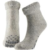 Wollen huis sokken anti-slip voor kinderen grijs maat 27-30 - Slofsokken jongens/meisjes