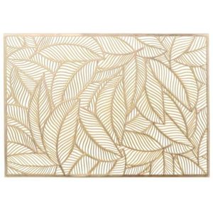 10x Placemats/onderleggers gouden bladeren 30 x 45 cm - Tafel dekken - Gouden tafeldecoratie