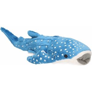 Pluche knuffel blauwe walvis haai 28 cm - Walvissen/Haaien speelgoed dieren/vissen