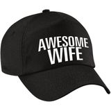 Awesome wife pet / cap zwart voor dames - baseball cap - cadeau petten / caps voor echtgenote / vriendin