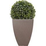 Pro Garden hoge plantenpot/bloempot - Tuin - kunststof - lichtgrijs - D40 x H60 cm
