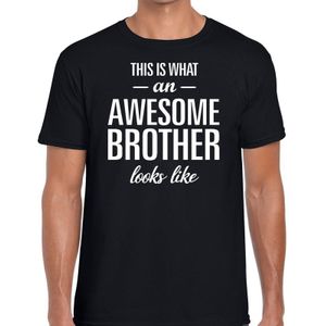 Awesome Brother tekst t-shirt zwart heren - heren fun tekst shirt zwart