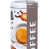 Concorde Koffie cups voorraadbus/bewaarblik - 2x - metaal - 18 x 8 cm - 1,2L