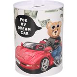 Concorde spaarpot blik dream car - beertje - 12 x 16 cm