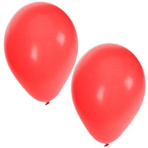 Bellatio Decorations ballonnen - 75 stuks - rood - 27 cm - helium of lucht - verjaardag / versiering