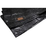 Black &amp; Decker Afdekzeil/dekzeil voor aanhangers - zwart - waterdicht - kunststof 140 gr/m2 - 160 x 250 cm