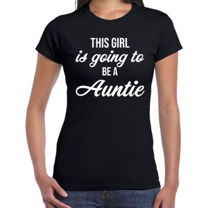 This girl is going to be a auntie - t-shirt zwart voor dames - Cadeau aanstaande tante / kado shirt