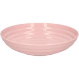 PlasticForte Rond bord/camping - 4x - diep bord - D19 cm - oud roze - kunststof - soepborden