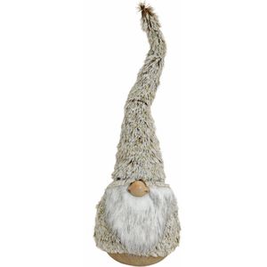 Pluche gnome/dwerg decoratie pop/knuffel grijs 45 x 14 cm - Kerstgnomes/kerstdwergen/kerstkabouters