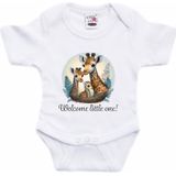 Bellatio Decorations Baby rompertje - welkom kleintje - baby giraf - wit - kraam cadeau - babyshower - cadeau romper