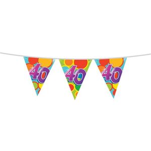 Haza Vlaggetjes - 40 jaar - leeftijd verjaardag - plastic - 10 meter