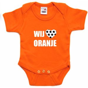 Oranje fan romper voor babys - wij houden van oranje - Holland / Nederland supporter - EK/ WK romper / outfit