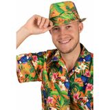 PartyXplosion Verkleed hoedje voor Tropical Hawaii party - bloemen print - volwassenen - Carnaval