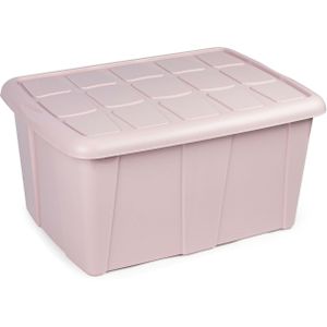 Plasticforte Opbergbox met deksel - Lichtroze - 60L - kunststof - 63 x 46 x 32 cm