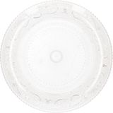 Plasticforte onbreekbare taart/gebakbordjes - 8x - kunststof - kristal stijl - transparant - 15 cm