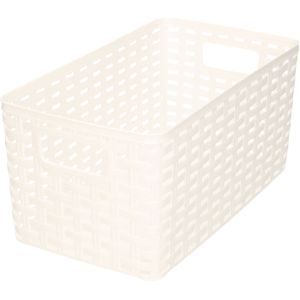 3x Witte Opbergboxen-opbergdozen-opbergmanden Kunststof - 13 Liter   Opbergen Manden Dozen Bakken   Opbergers