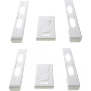 Kastlampen - schakelaar - 4 stuks - LED lampen - wit - 15 cm