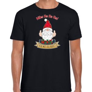 Bellatio Decorations fout kersttrui t-shirt heren - Kado Gnoom - zwart - Kerst kabouter
