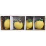 Decoris tafelkleedgewichtjes/hangers - 4x - citroen - kunststeen - geel