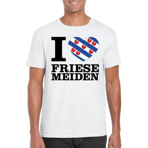 I love Friese meiden t-shirt wit heren - Friesland shirt
