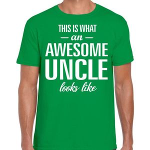Awesome Uncle - geweldige oom cadeau t-shirt groen heren - Verjaardag cadeau
