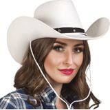 6x stuks witte verkleed cowboyhoed Wichita voor dames - Carnaval hoeden