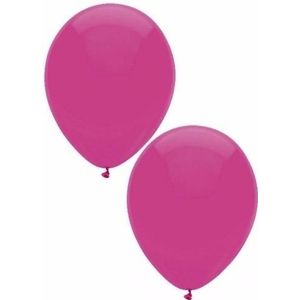 Bellatio Decorations ballonnen - 10 stuks - donkerroze - 27 cm - helium of lucht - verjaardag / versiering