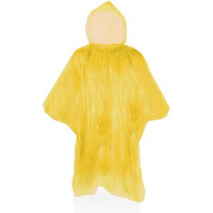 Pakket van 6x stuks wegwerp regen ponchos voor kinderen geel - Regenkleding