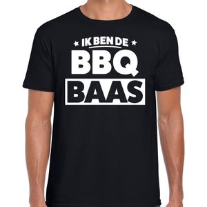 Bbq baas t-shirt zwart voor heren - Liefhebber voor bbq t-shirts
