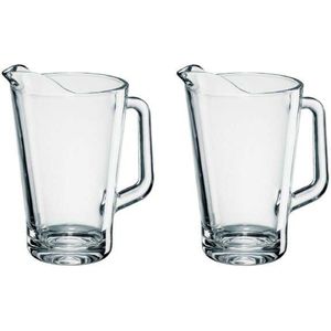 4x Glazen water karaffen van 1,5 L Conic- Sapkannen/waterkannen/schenkkannen - Pitcher/Pitchers