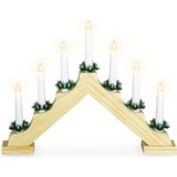 Christmas Decoration kaarsenbrug - 41 x 5 x 31 cm -hout - goud -7 leds