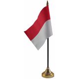 Indonesie tafelvlaggetje 10 x 15 cm met standaard