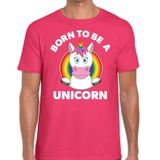 Born to be a unicorn pride t-shirt - roze regenboog shirt voor heren - gay pride