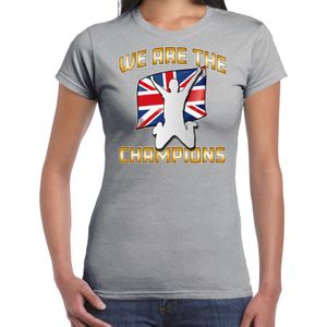 Bellatio Decorations Verkleed shirt voor dames - Engeland - grijs - voetbal supporter - themafeest